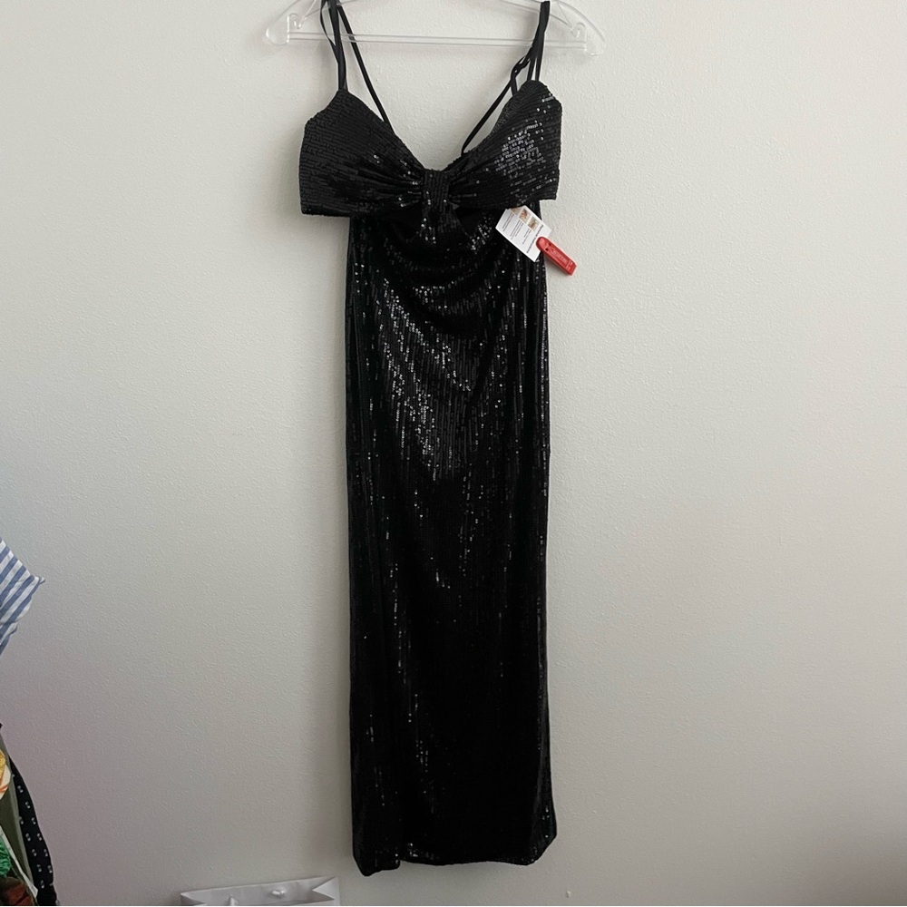 NWT Mac Duggal black sequin cutout dress - Picture 2 of 7